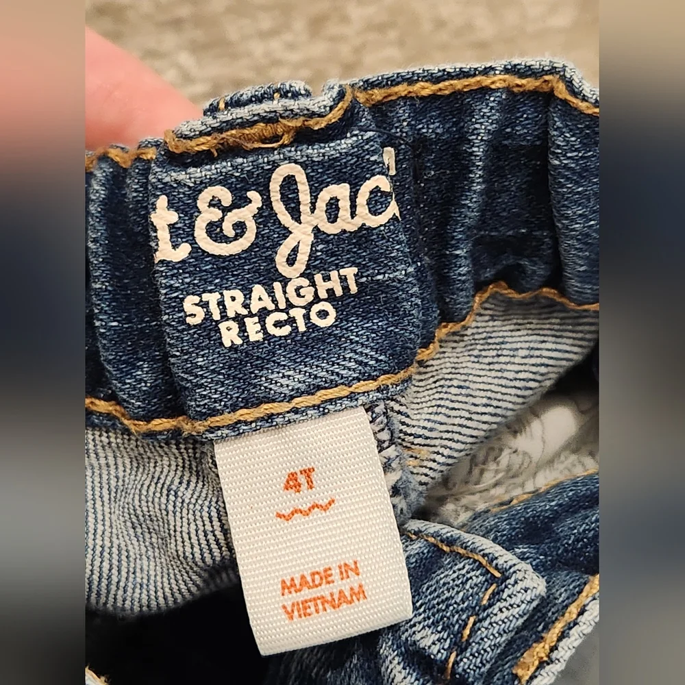 Cat & Jack Toddler Boy fall winter 2 piece outfit jeans and‎ plaid button up 4T